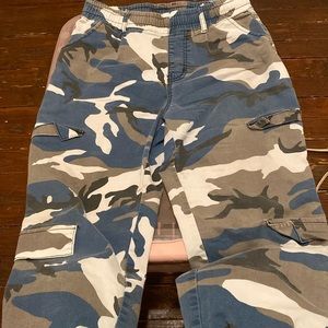 Blue Camouflage Cargo Pants